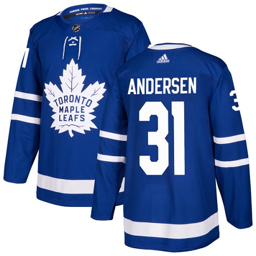Adidas Men Toronto Maple Leafs 31 Frederik Andersen Blue Home Authentic Stitched NHL Jersey